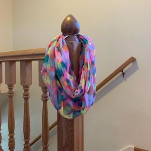 Bright fun multicolor infinity scarf